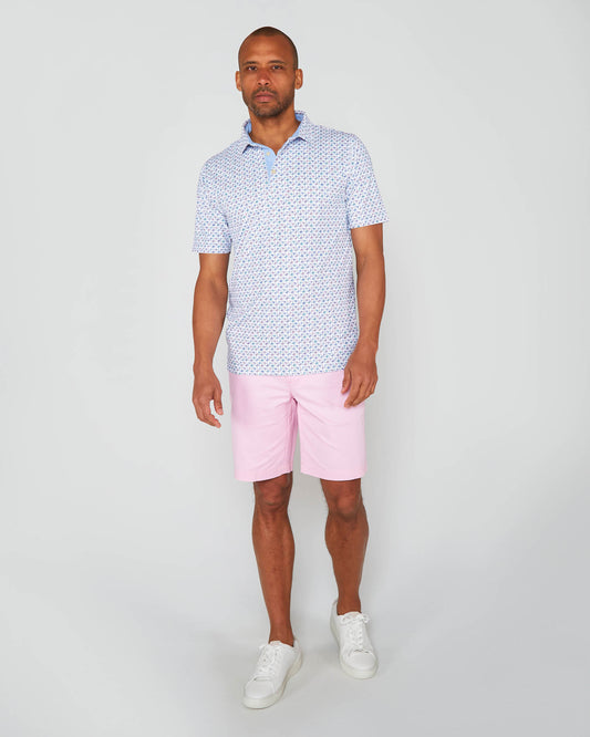 GOLF POLO IN PERFORMANCE POLO FLAMINGO WHITE
