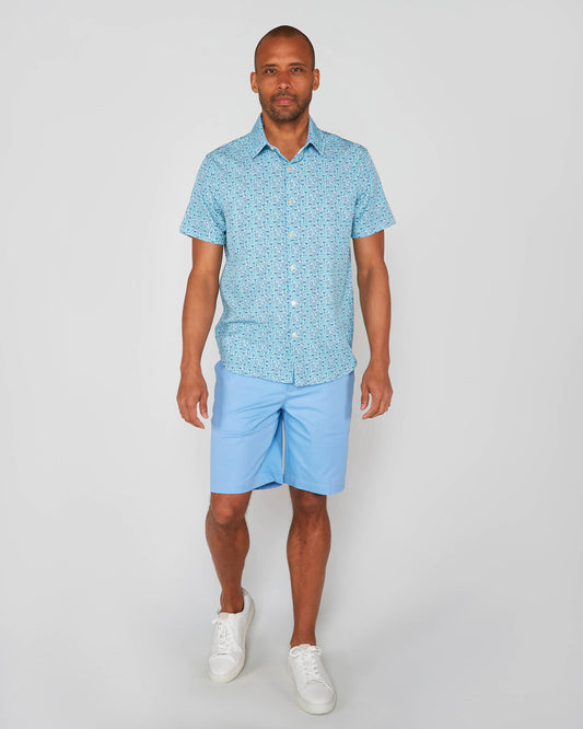 FLAT FRONT SHORT BLUE