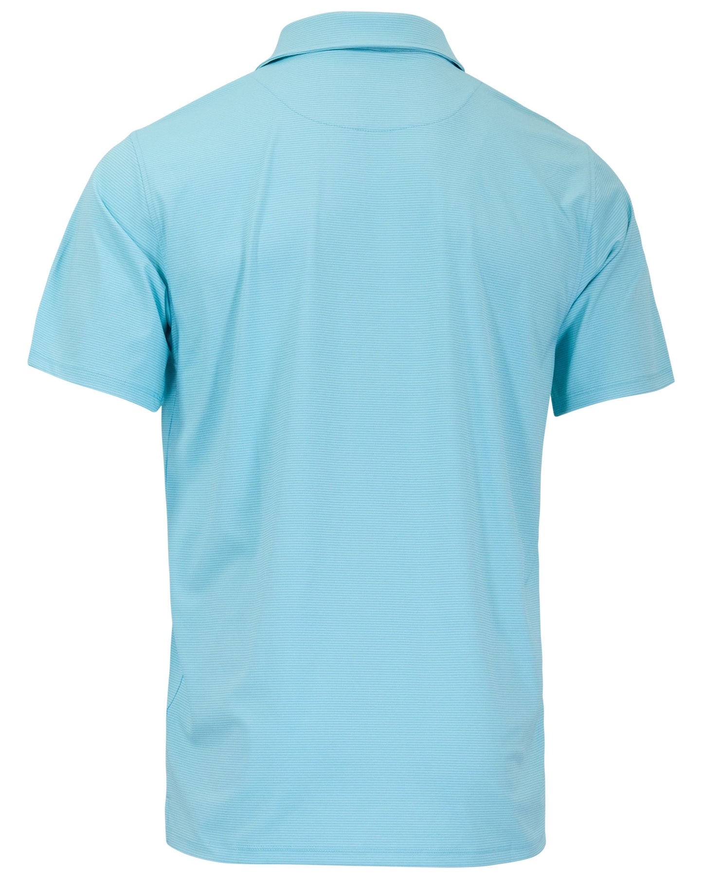 HUDSON GOLF PERFORMANCE POLO BICOLOR STRIPE AQUA