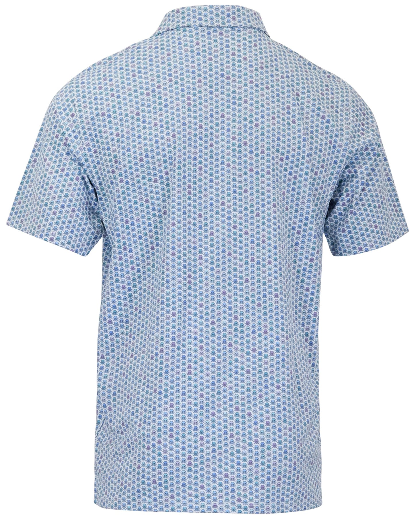 HUDSON GOLF PERFORMANCE POLO HAPPY SKULLS WHITE