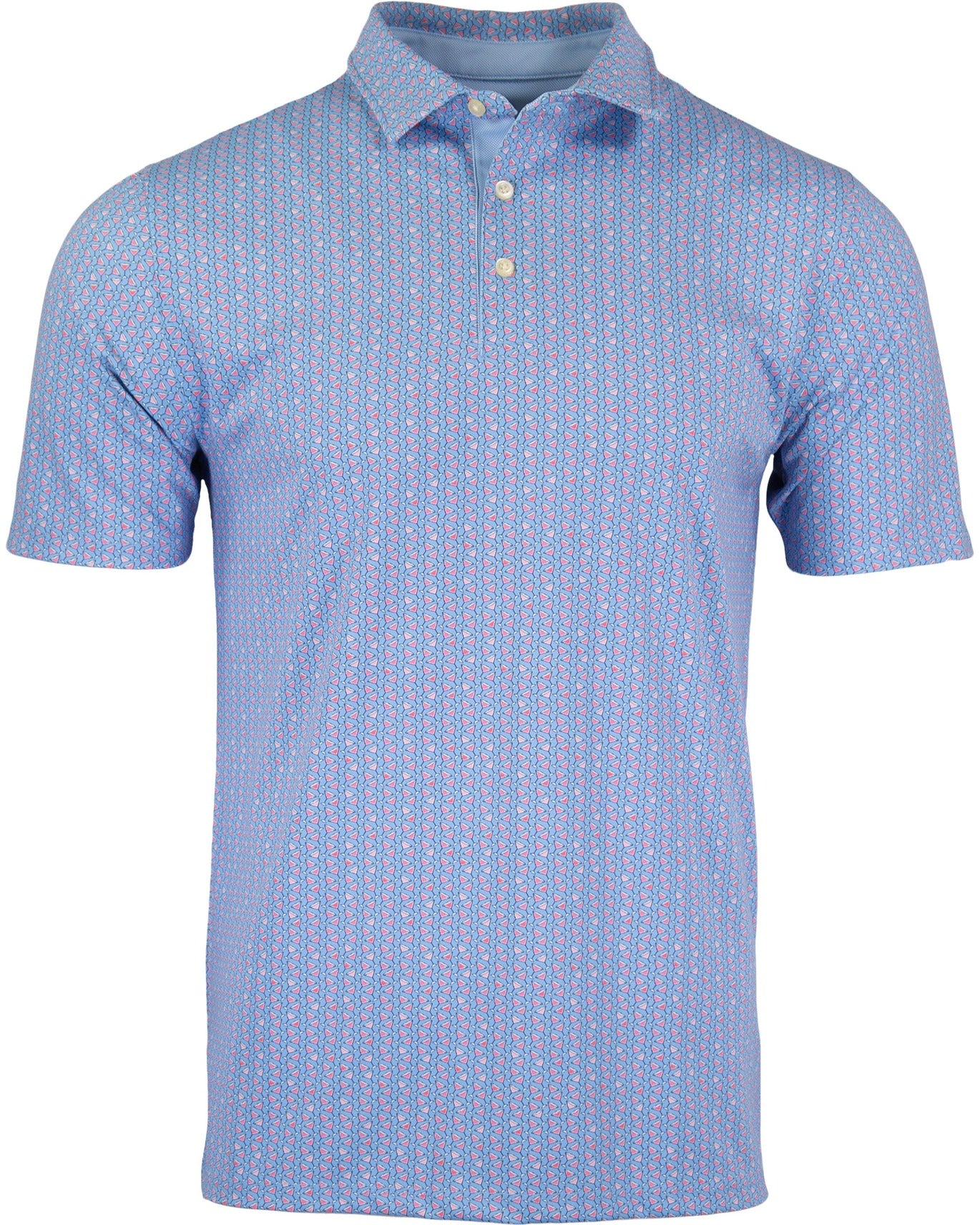 HUDSON GOLF PERFORMANCE POLO TILT GLASS BLUE