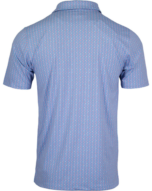 HUDSON GOLF PERFORMANCE POLO TILT GLASS BLUE