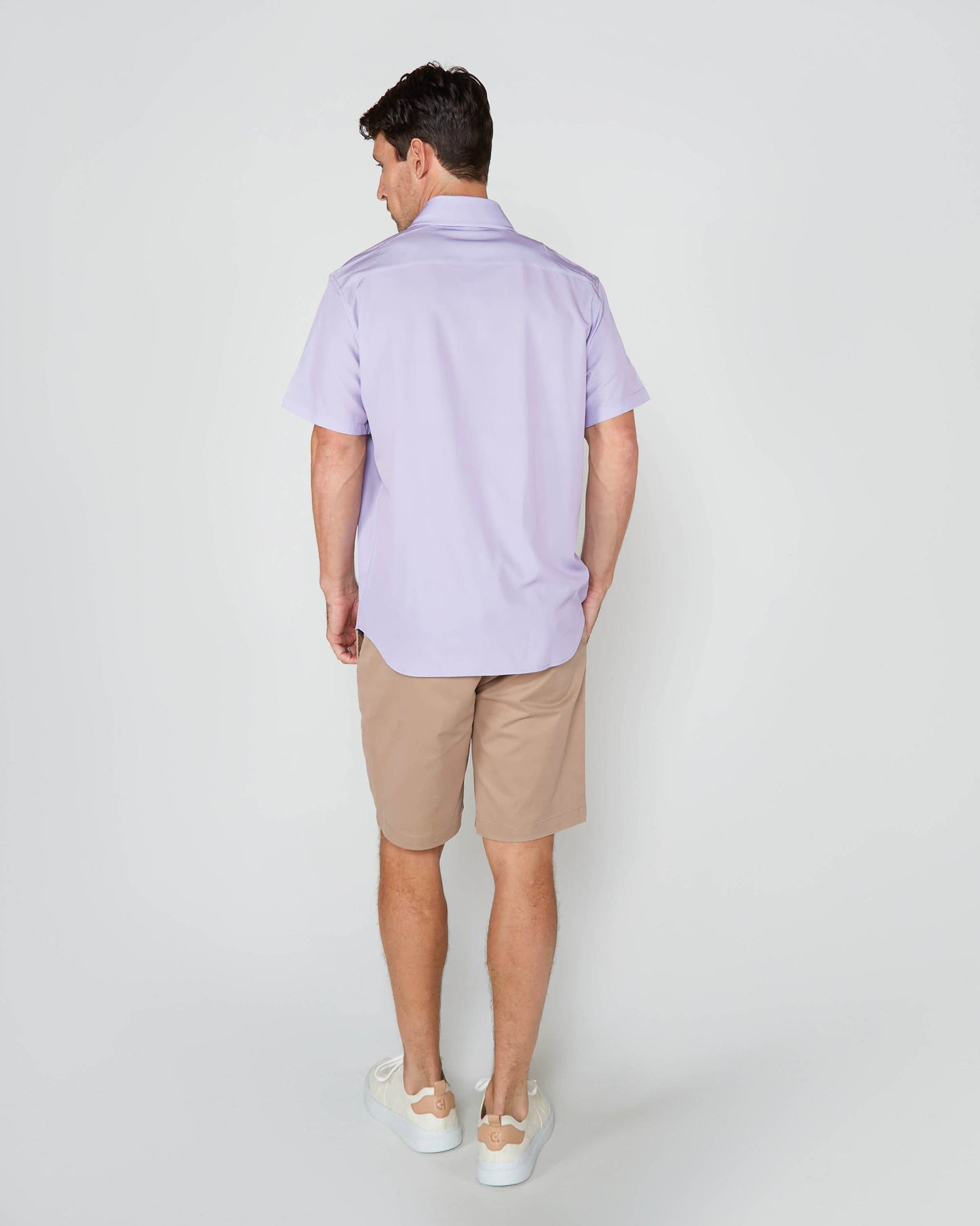 FULL DULL POLYESTER OXFORD PRINT SHIRT NWK OXFORD LILAC
