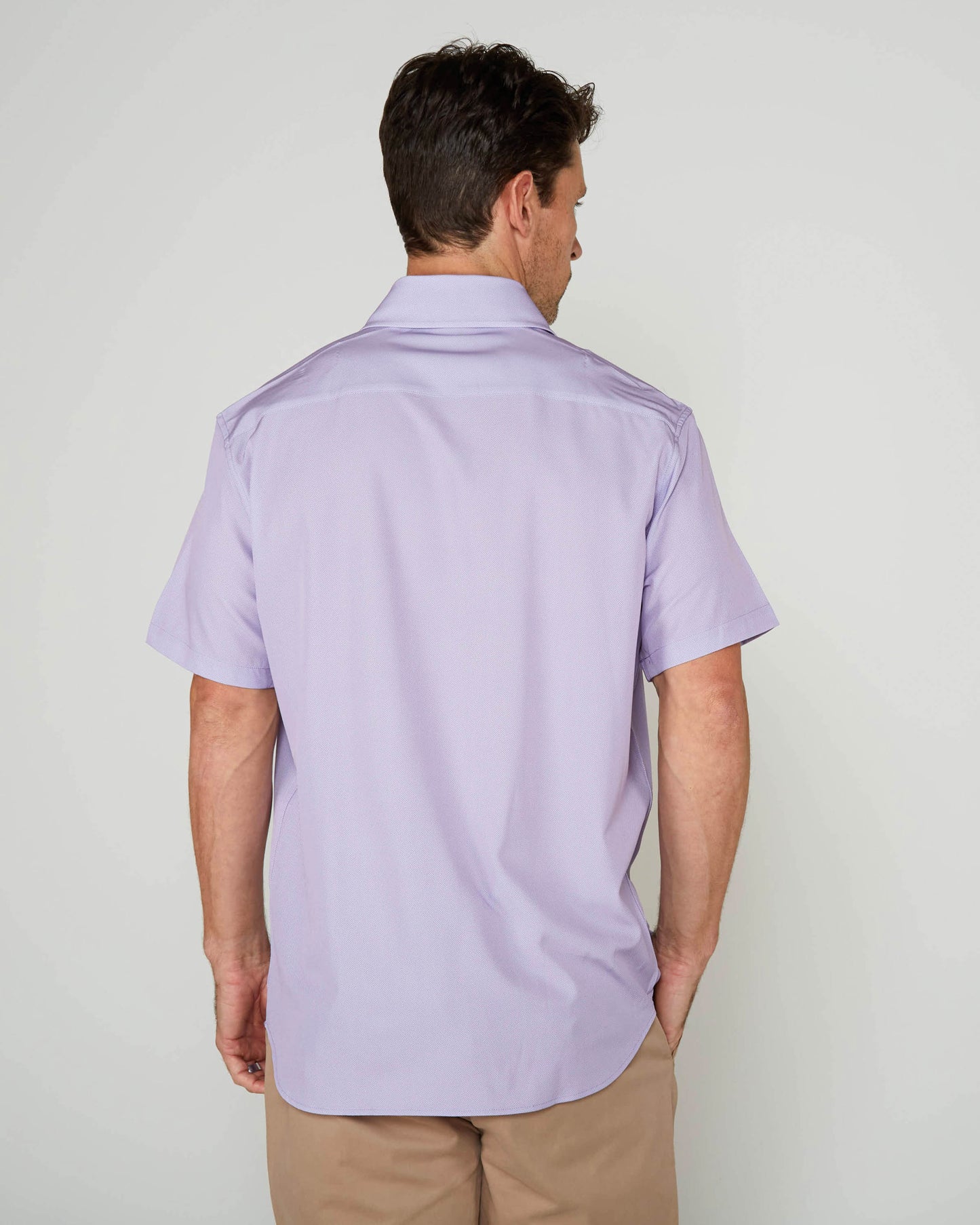 FULL DULL POLYESTER OXFORD PRINT SHIRT NWK OXFORD LILAC