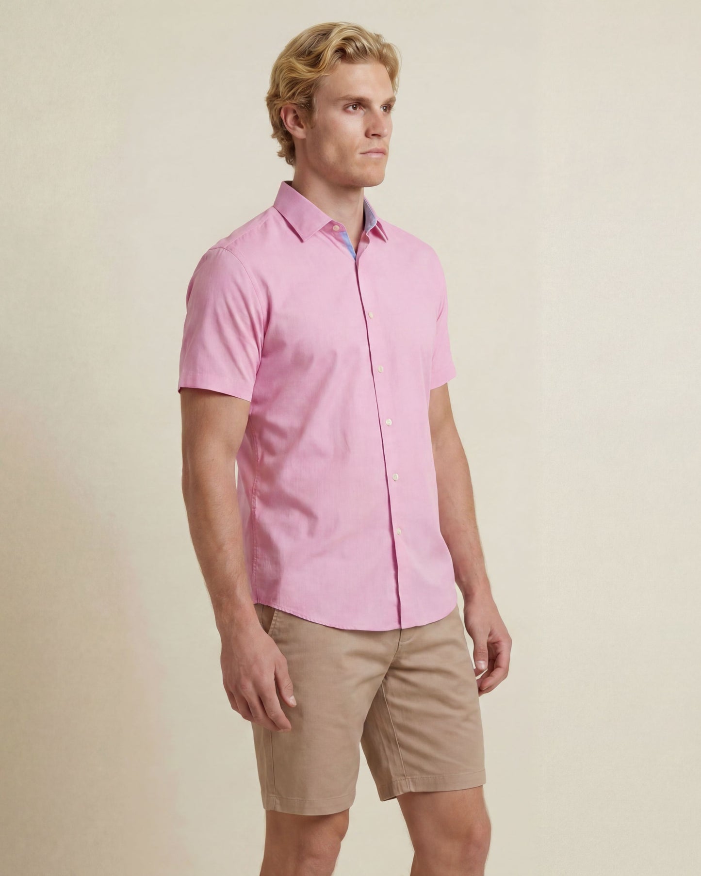 NEWARK PERFORMANCE PRINT SHIRT OXFORD PINK
