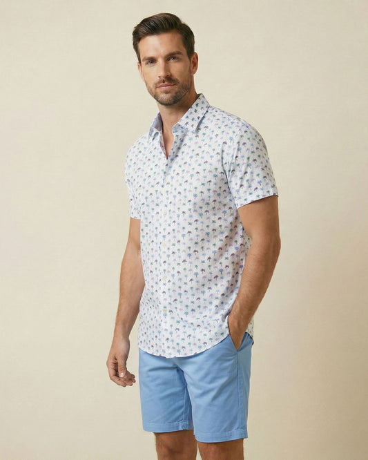 WILLIAM FLAT FRONT SHORT BLUE