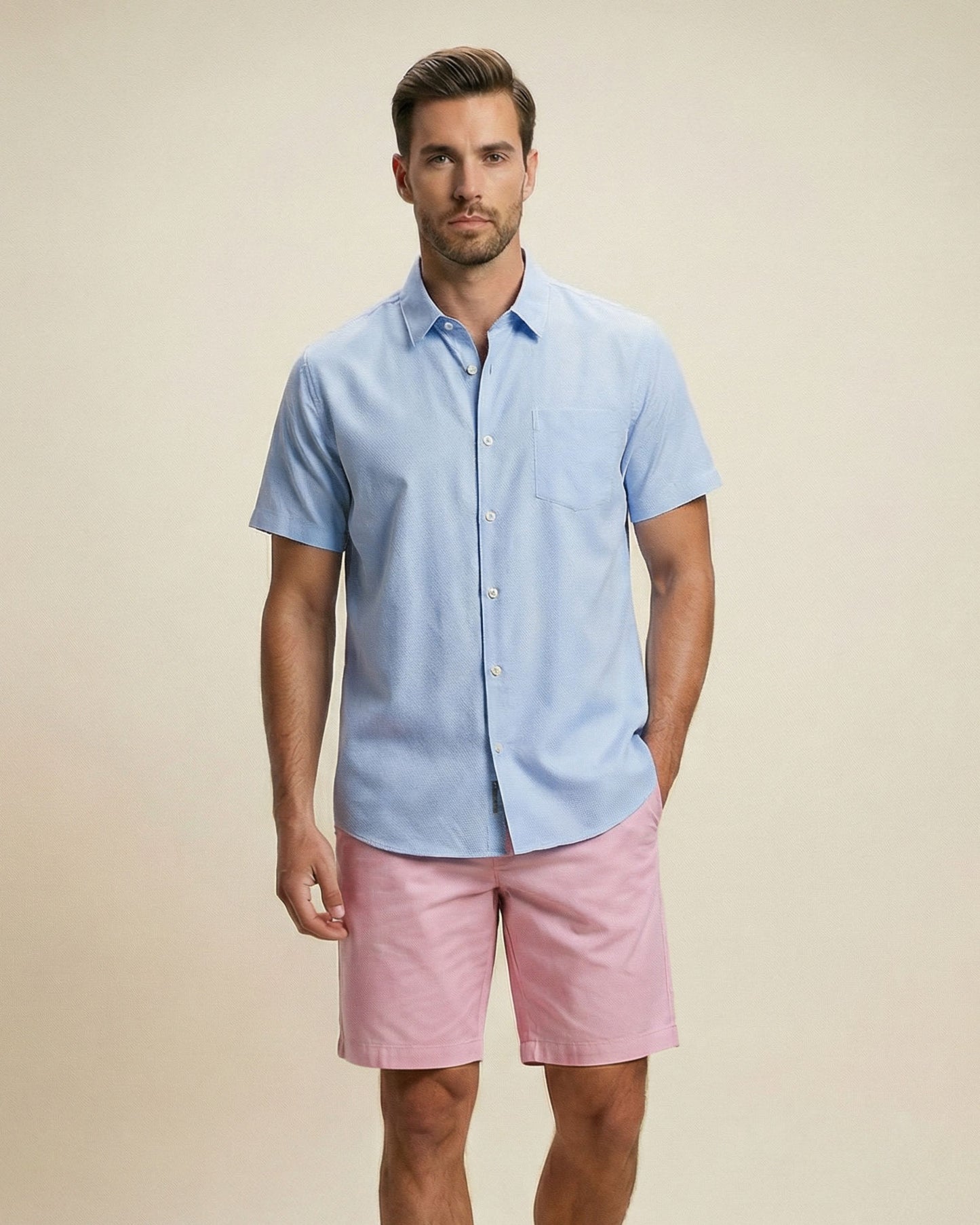 WILLIAM FLAT FRONT SHORT PINK