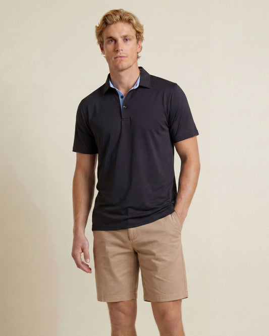 HUDSON GOLF PERFORMANCE POLO BLACK