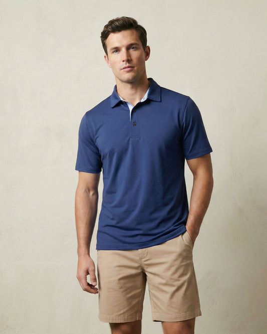 HUDSON GOLF PERFORMANCE POLO NAVY