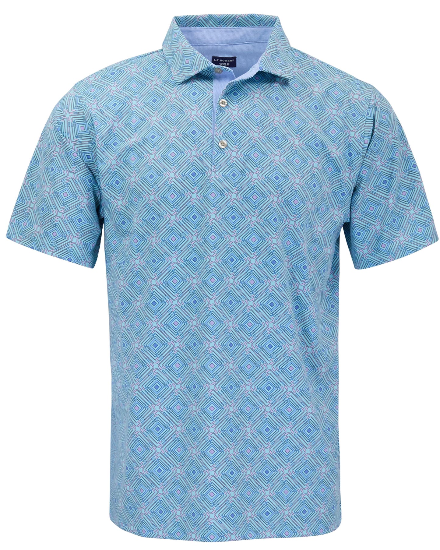 HUDSON GOLF PERFORMANCE POLO CUBE CLUBS TEAL