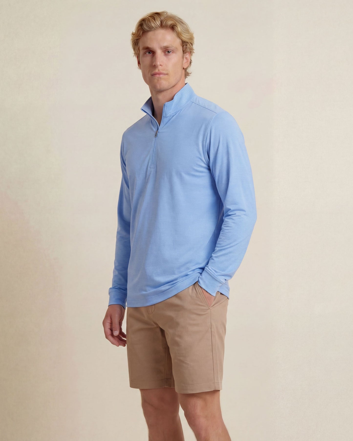 YORK GOLF PERFORMANCE QUARTER ZIP BI COLOR BLUE