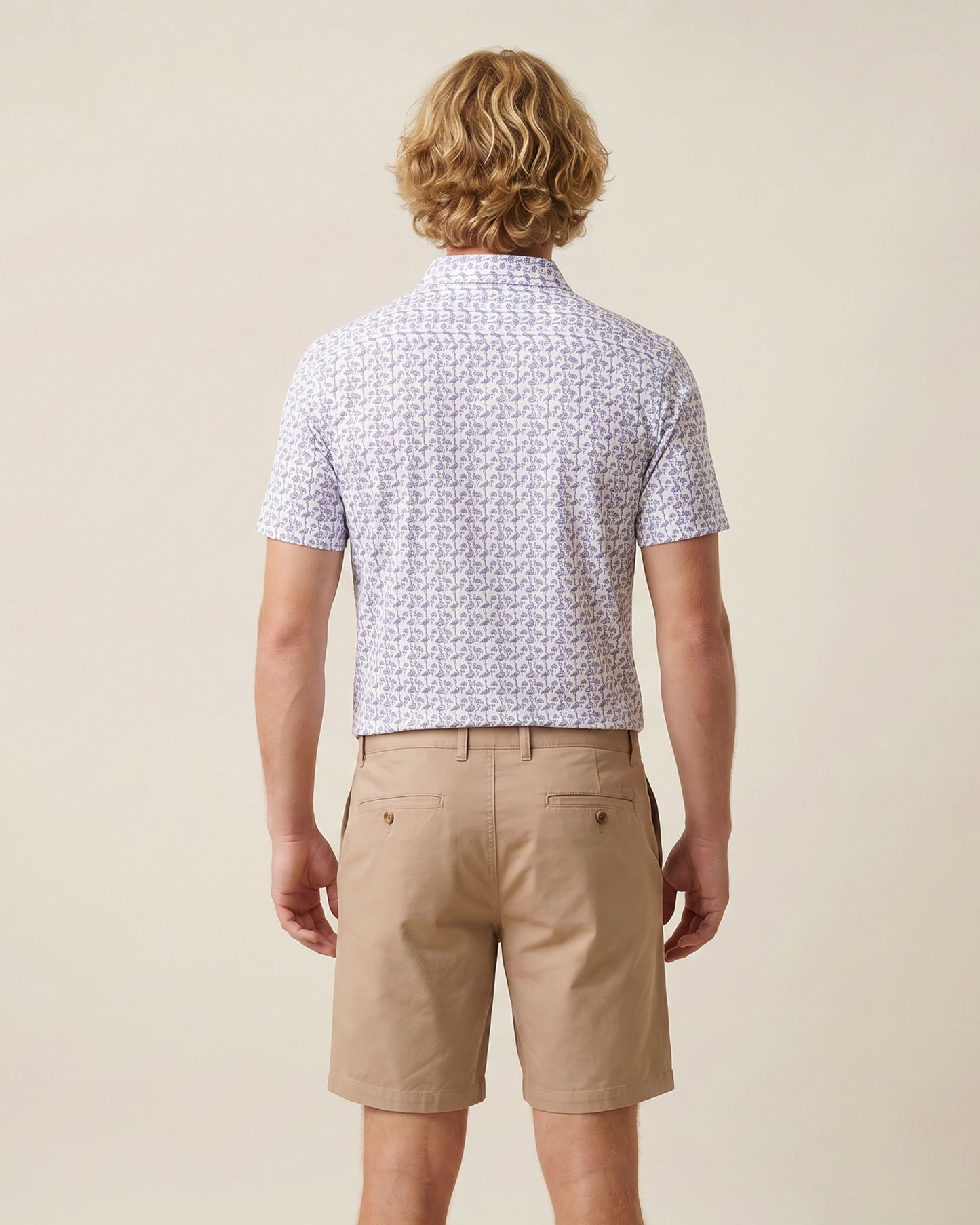 HUDSON GOLF PERFORMANCE POLO FLAMINGO WHITE