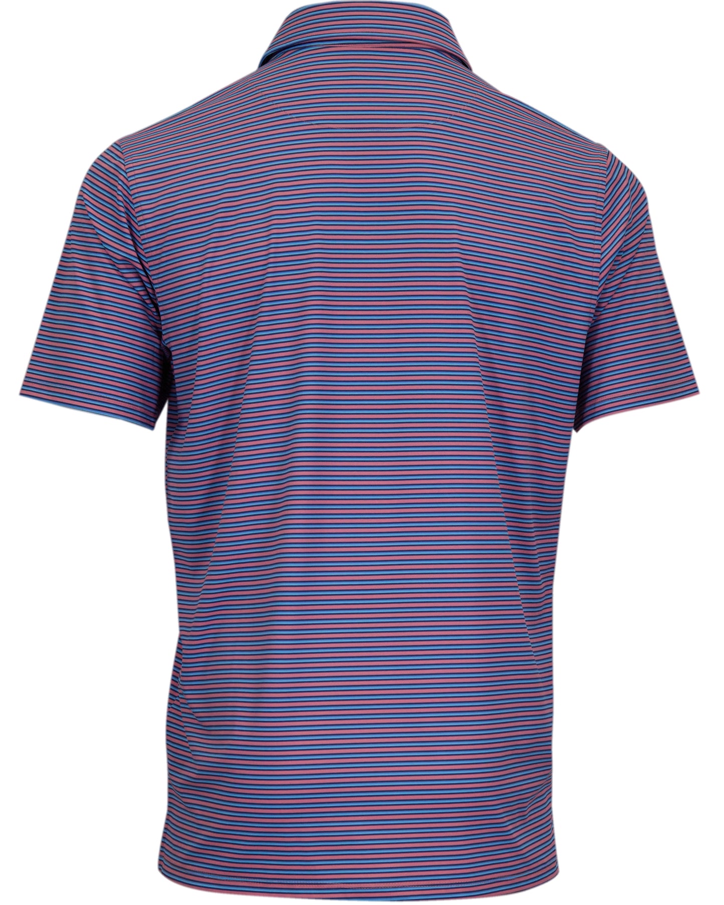 HUDSON GOLF PERFORMANCE POLO SOMERSET STRIPE CORAL