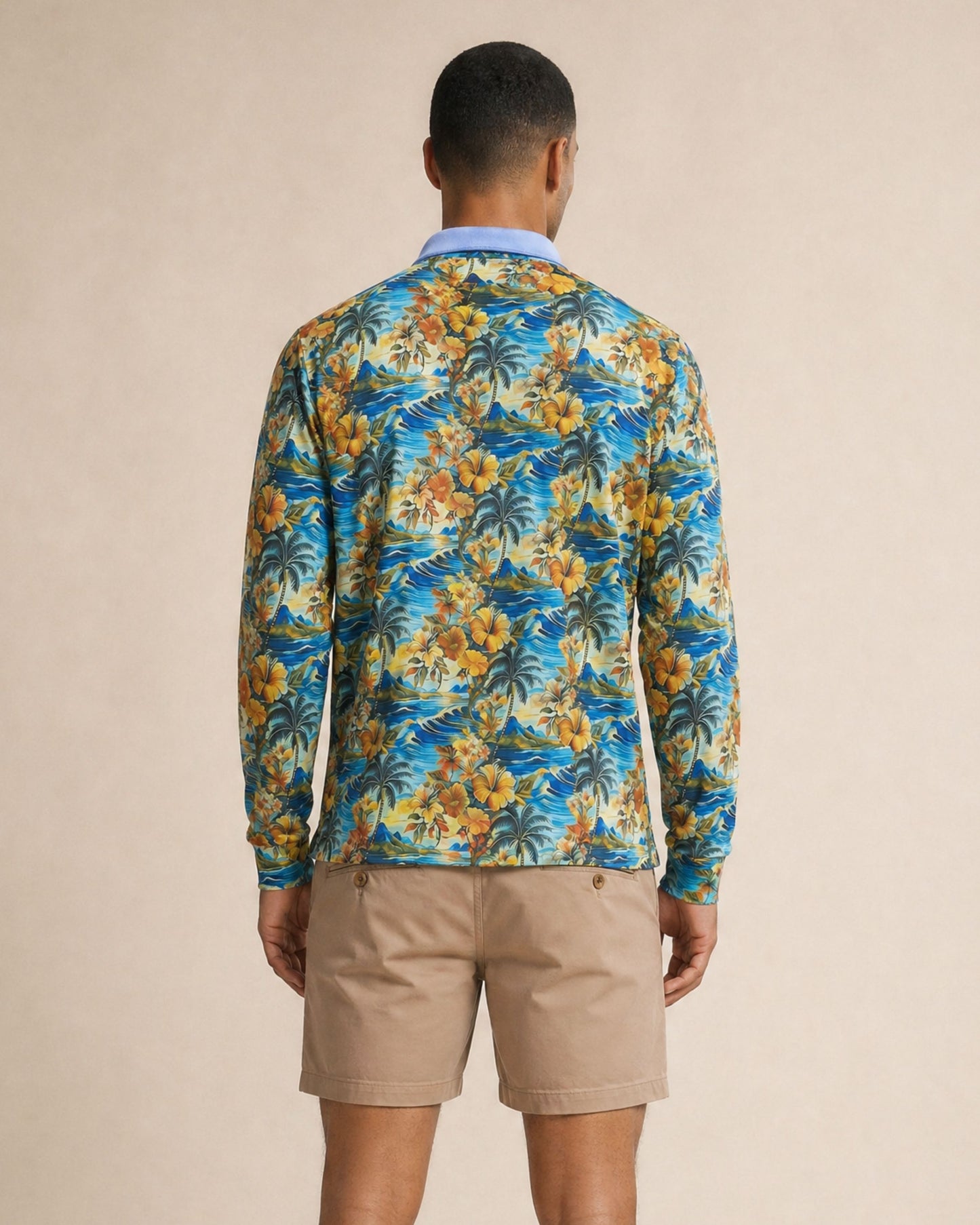 YORK GOLF PERFORMANCE QUARTER ZIP ZIP HAWAIIAN WAVES & PALMS