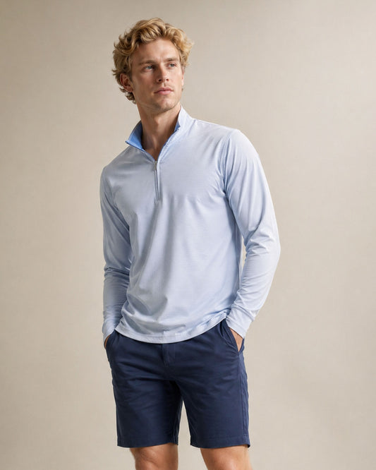 YORK GOLF PERFORMANCE QUARTER ZIP ZIP BI COLOR SILVER