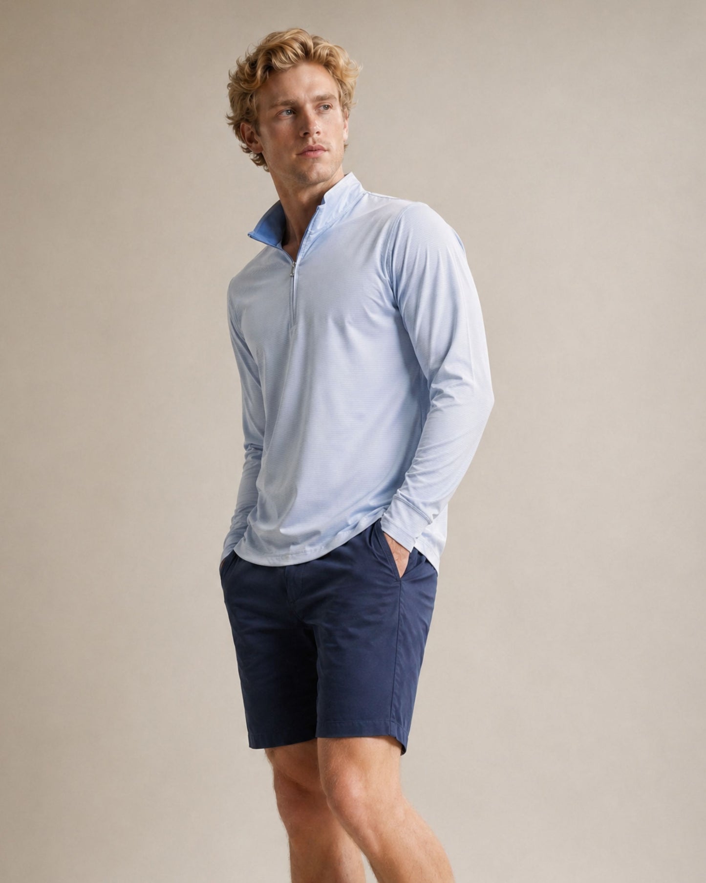YORK GOLF PERFORMANCE QUARTER ZIP ZIP BI COLOR SILVER