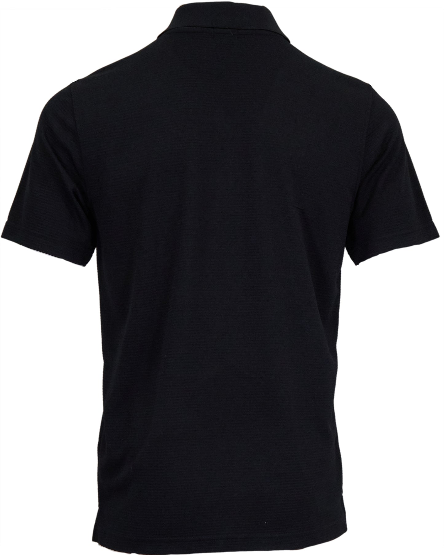 PRESTON OTTOMAN TEXTURED GOLF PERFORMANCE POLO  BLACK
