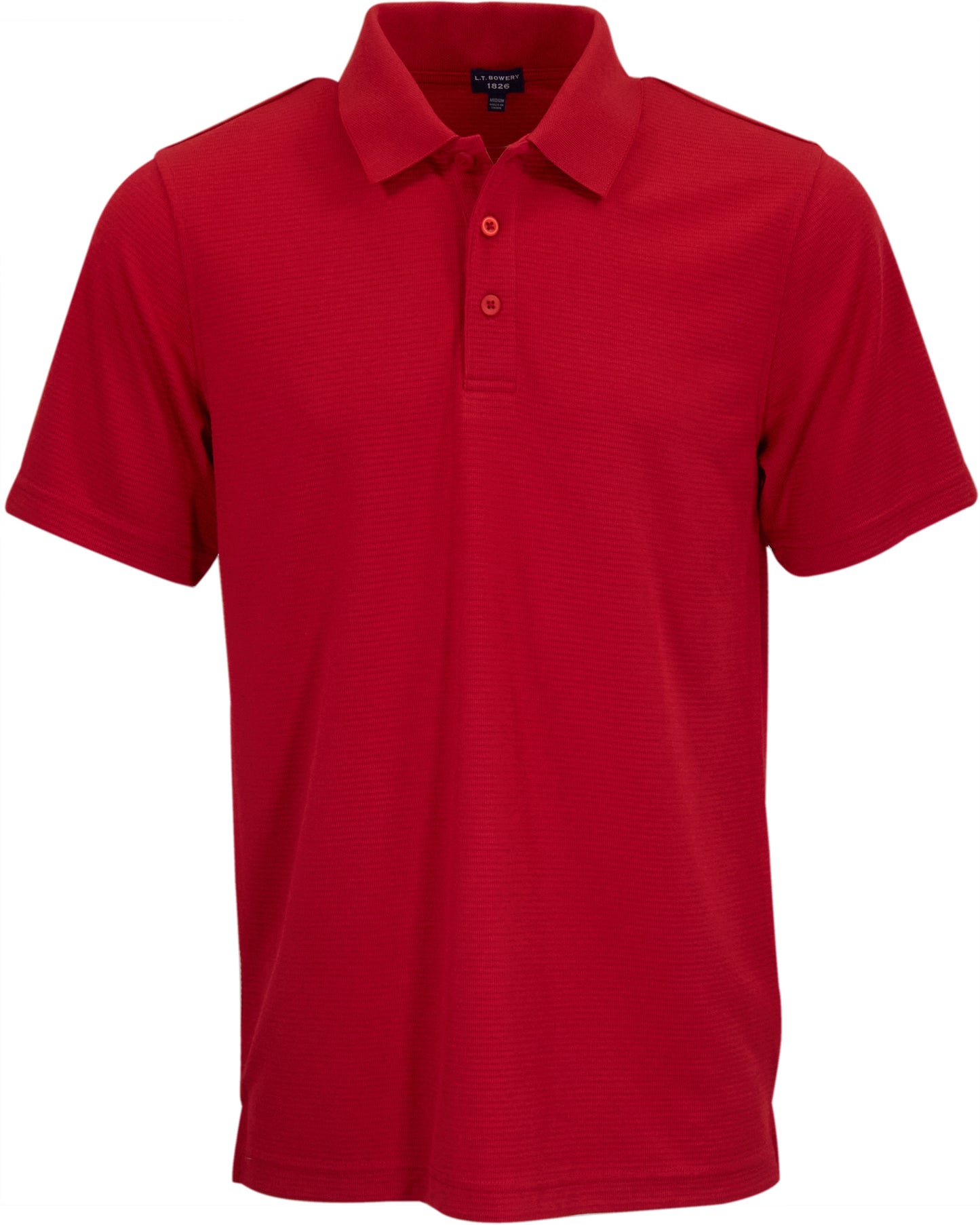 PRESTON OTTOMAN TEXTURED GOLF PERFORMANCE POLO  RED
