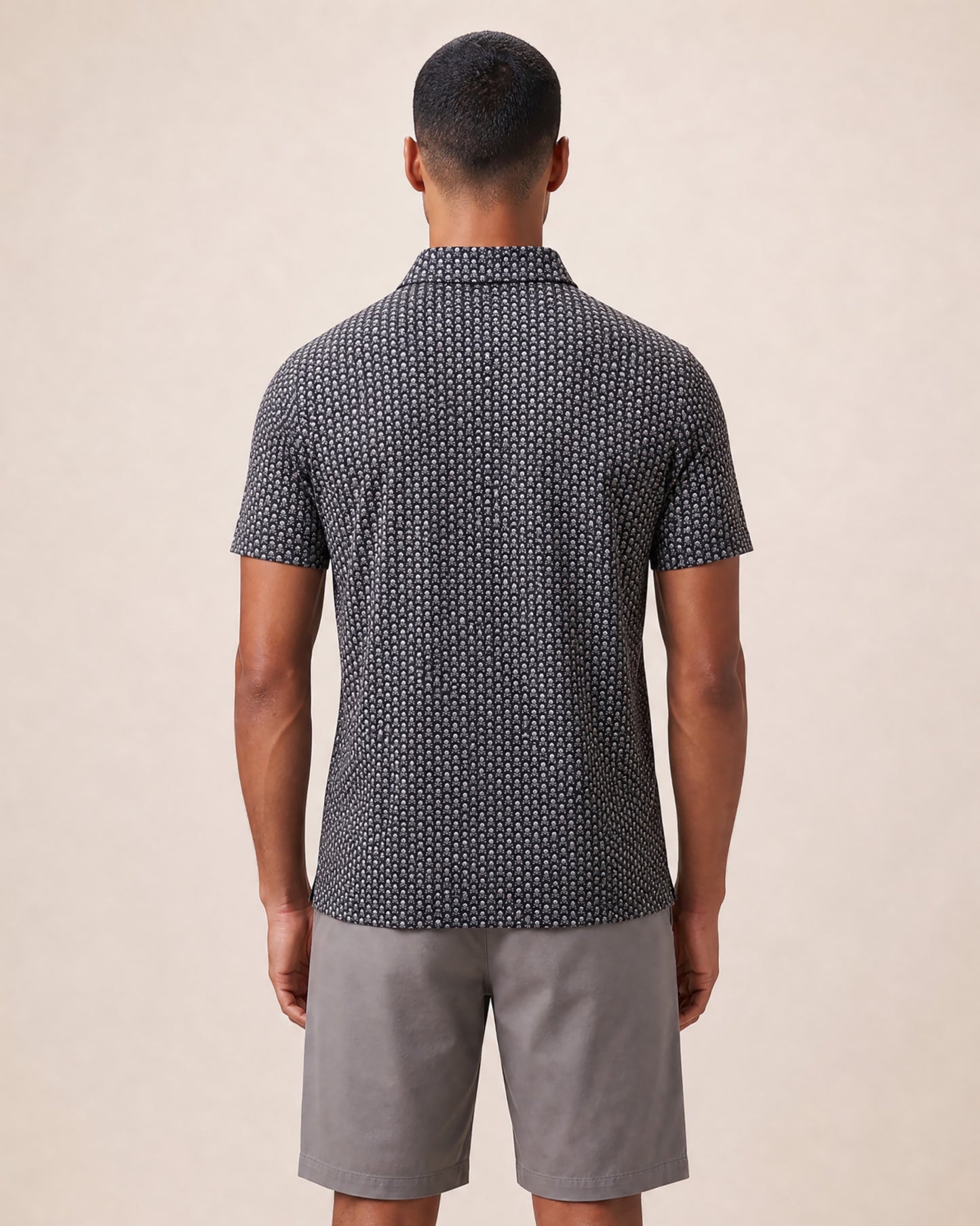 HUDSON GOLF PERFORMANCE POLO HAPPY SKULLS BLACK