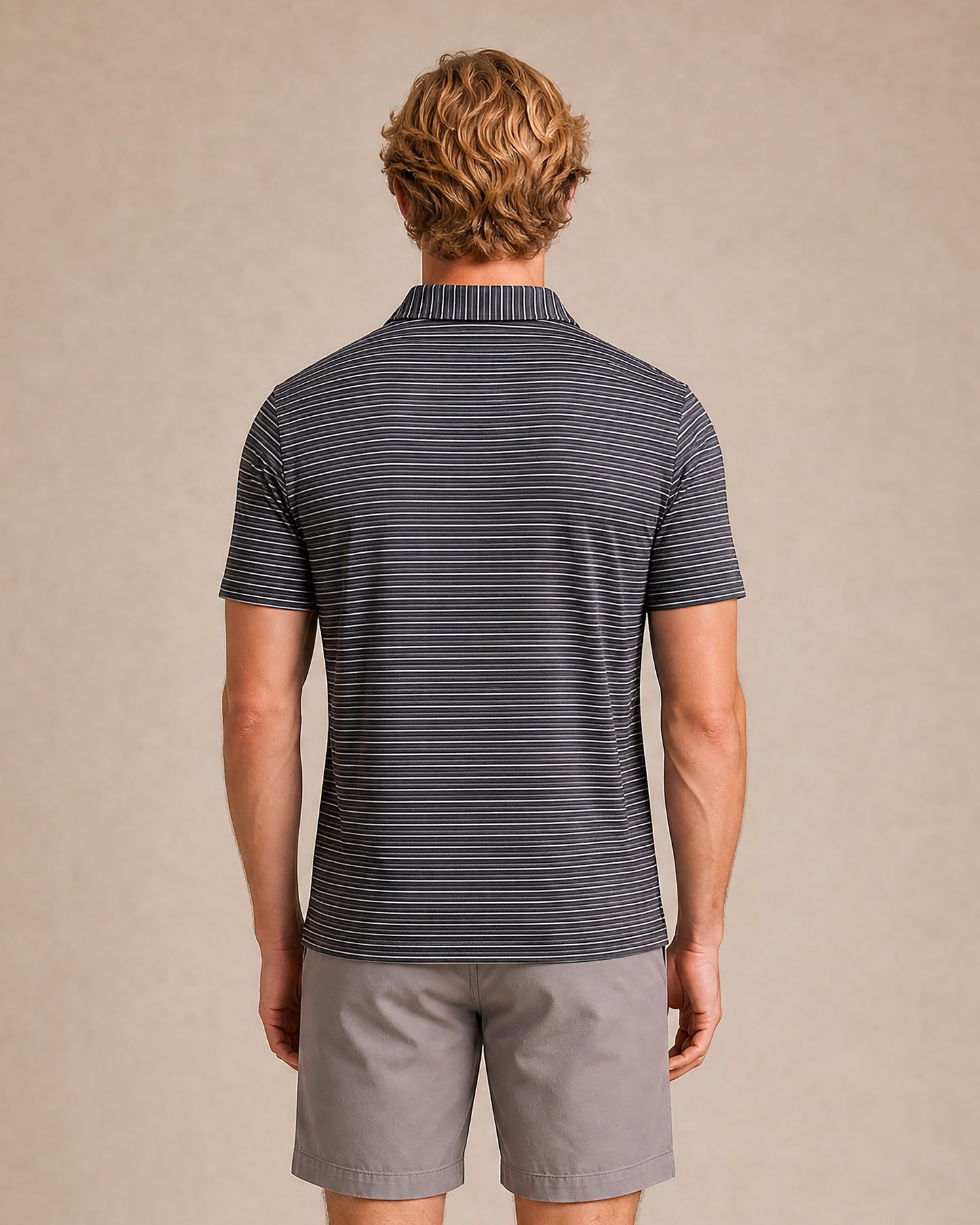 HUDSON GOLF PERFORMANCE POLO TRAIN TRACK BLACK
