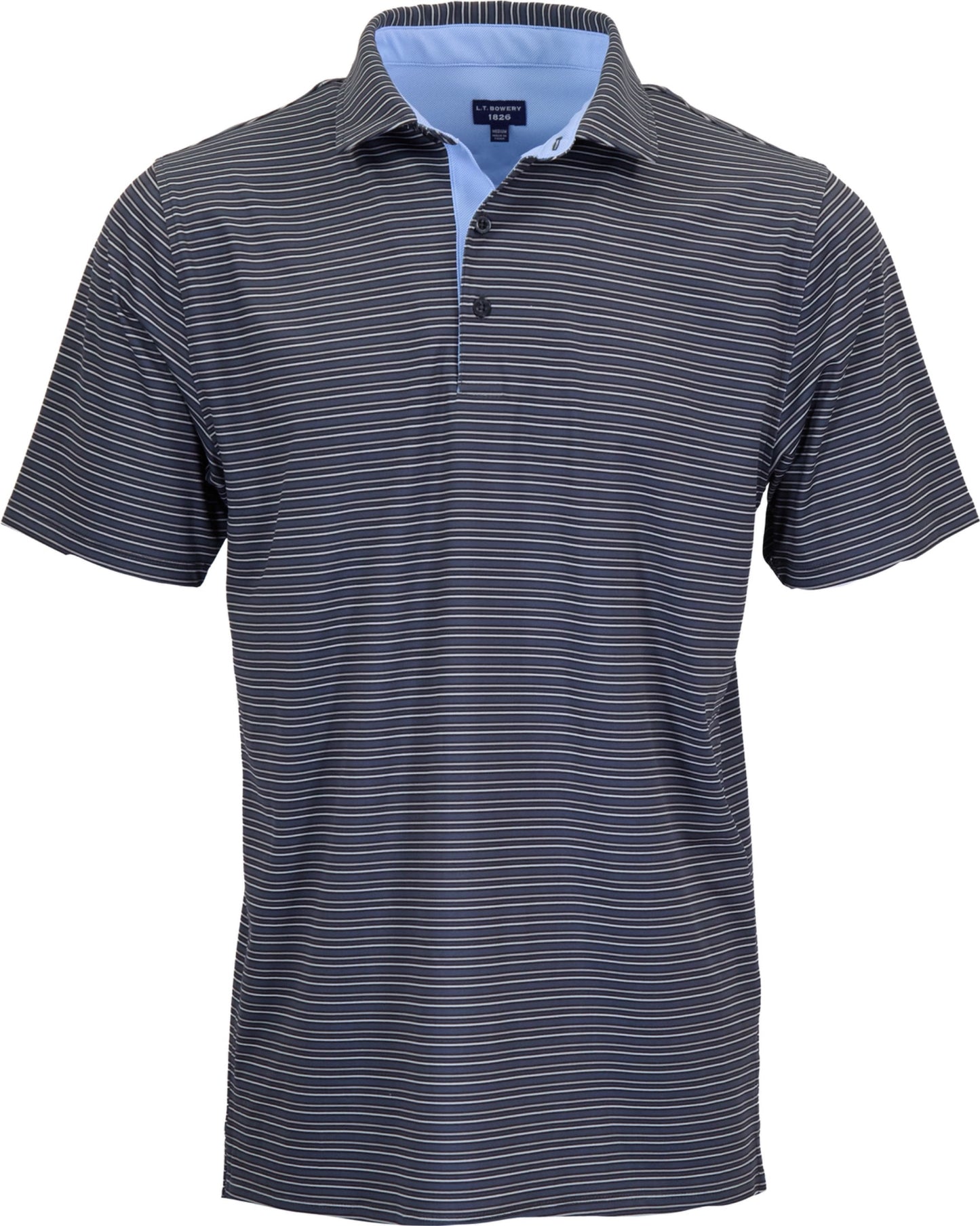 HUDSON GOLF PERFORMANCE POLO TRAIN TRACK BLACK