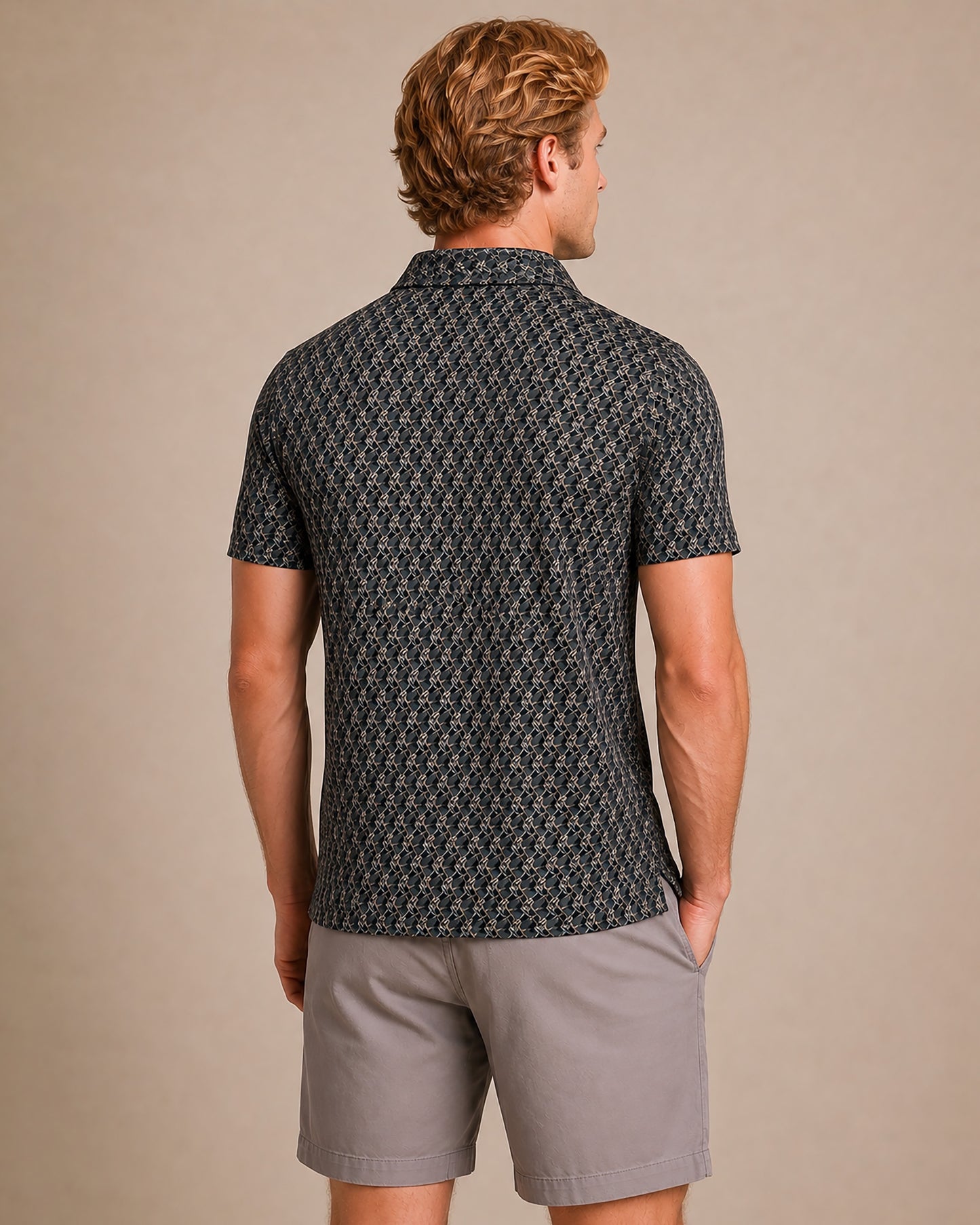 HUDSON GOLF PERFORMANCE POLO WAVY CLUBS BLACK
